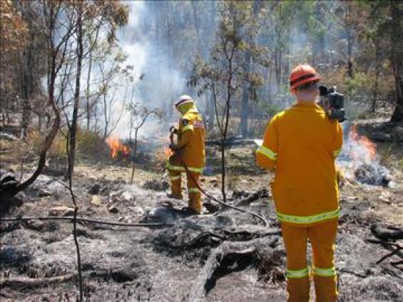 Firefighters in the field