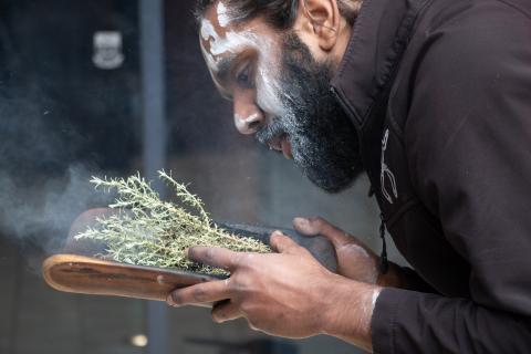 Cliffy Wilson conducting smoking ceremony